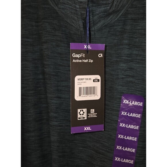GapFit Pullover Active Top Long Sleeve‎ Athletic Shirt Heathered Gray XXL - Picture 5 of 5